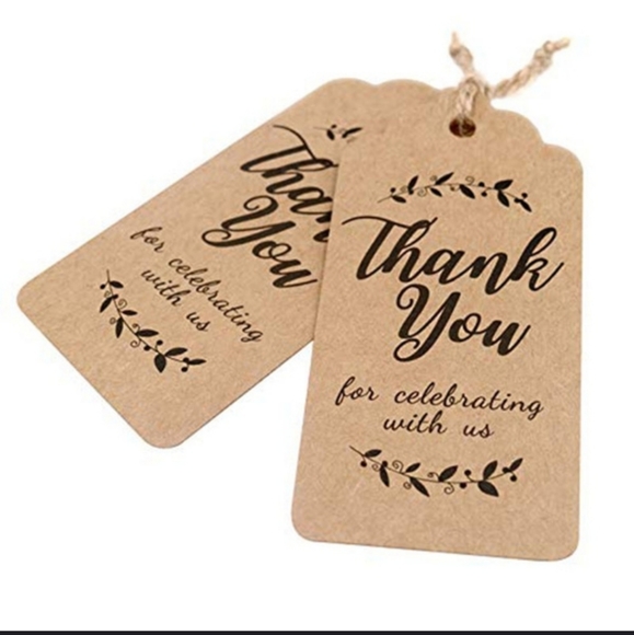 150 Thank you for celebrating with us  brown tags - Picture 2 of 5